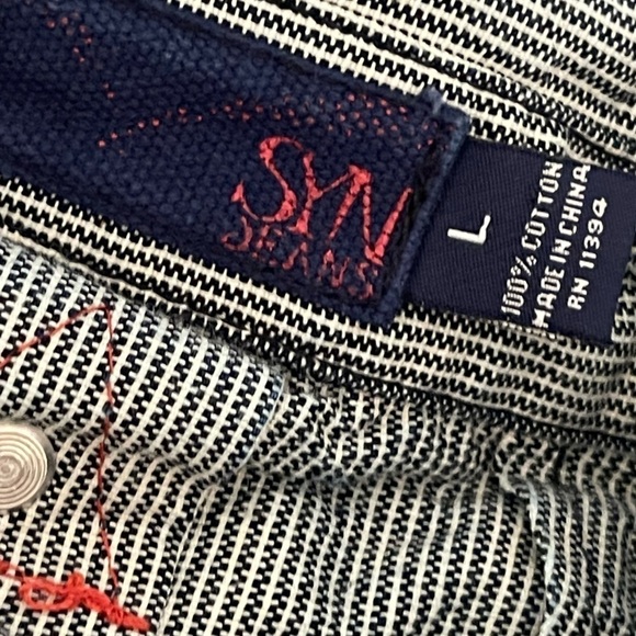 Syn Jeans striped long sleeve cotton button up shirt - Picture 3 of 5